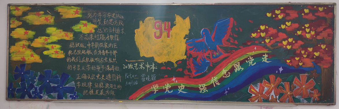 2021建党黑板报设计,以党为主题的黑板报 【南湖】2021年4月黑板报获奖作品—中本中高班
